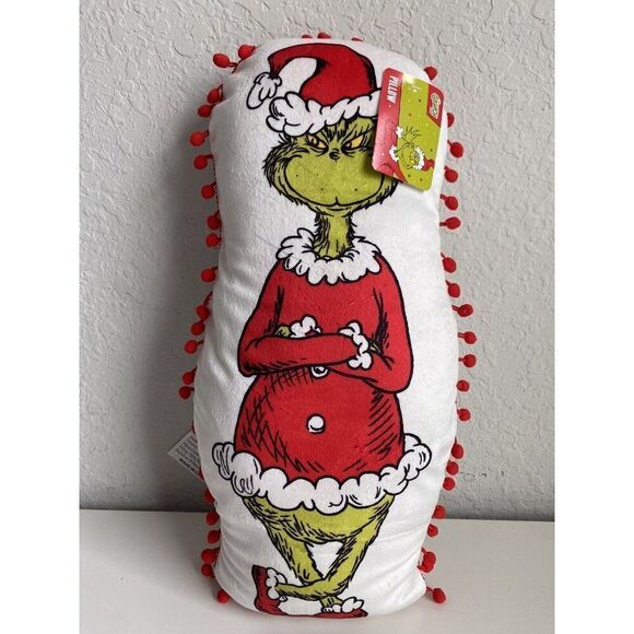 Dr. Seuss The Grinch Who Stole Christmas Shaped Toss Pillow Decorative NEW - Picture 1 of 8